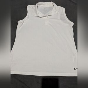 Nike Women's White Sleeveless Polo Tank Top